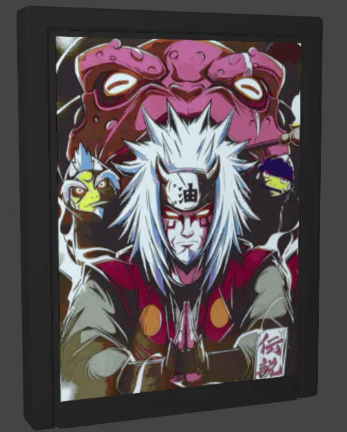 🐸 Cadre Lithophanie – Jiraya Mode Ermite (Naruto) DP3D