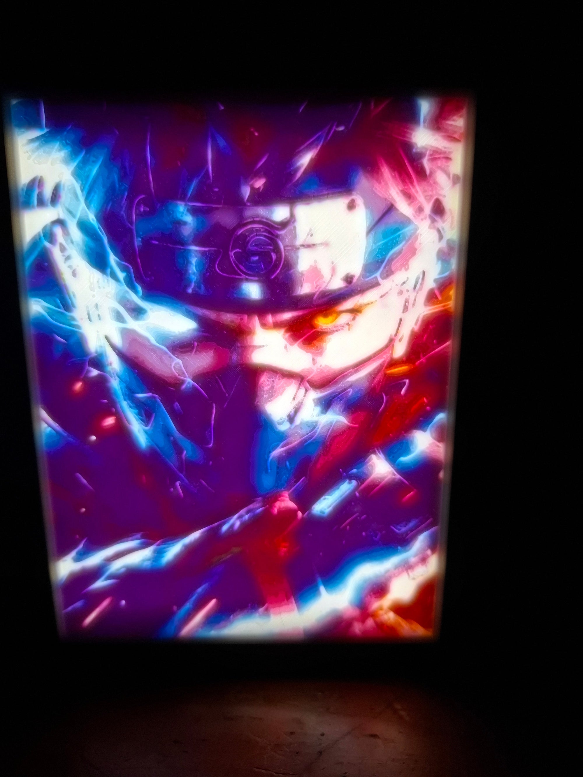 🌀 Cadre Lithophanie – Kakashi Hatake (Naruto) DP3D
