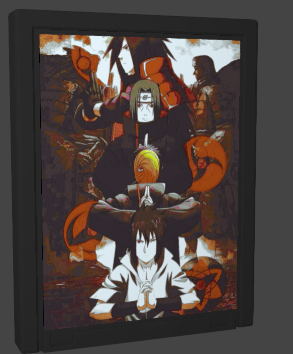 🔥 Cadre Lithophanie – Légendes du Clan Uchiha (Naruto) DP3D